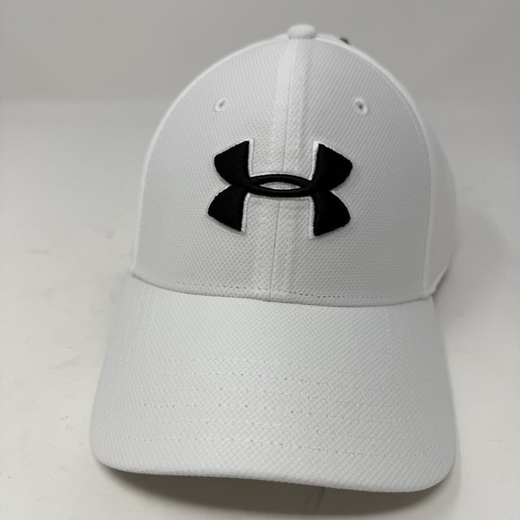 Under Armour Hat Mens M/L White Blitzing 3.0 Low Stretch Performance Golf Active - Picture 2 of 8